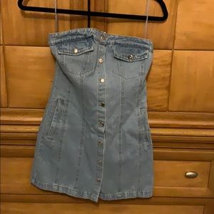 Strapless Denim Mini Dress - XS- New without tags